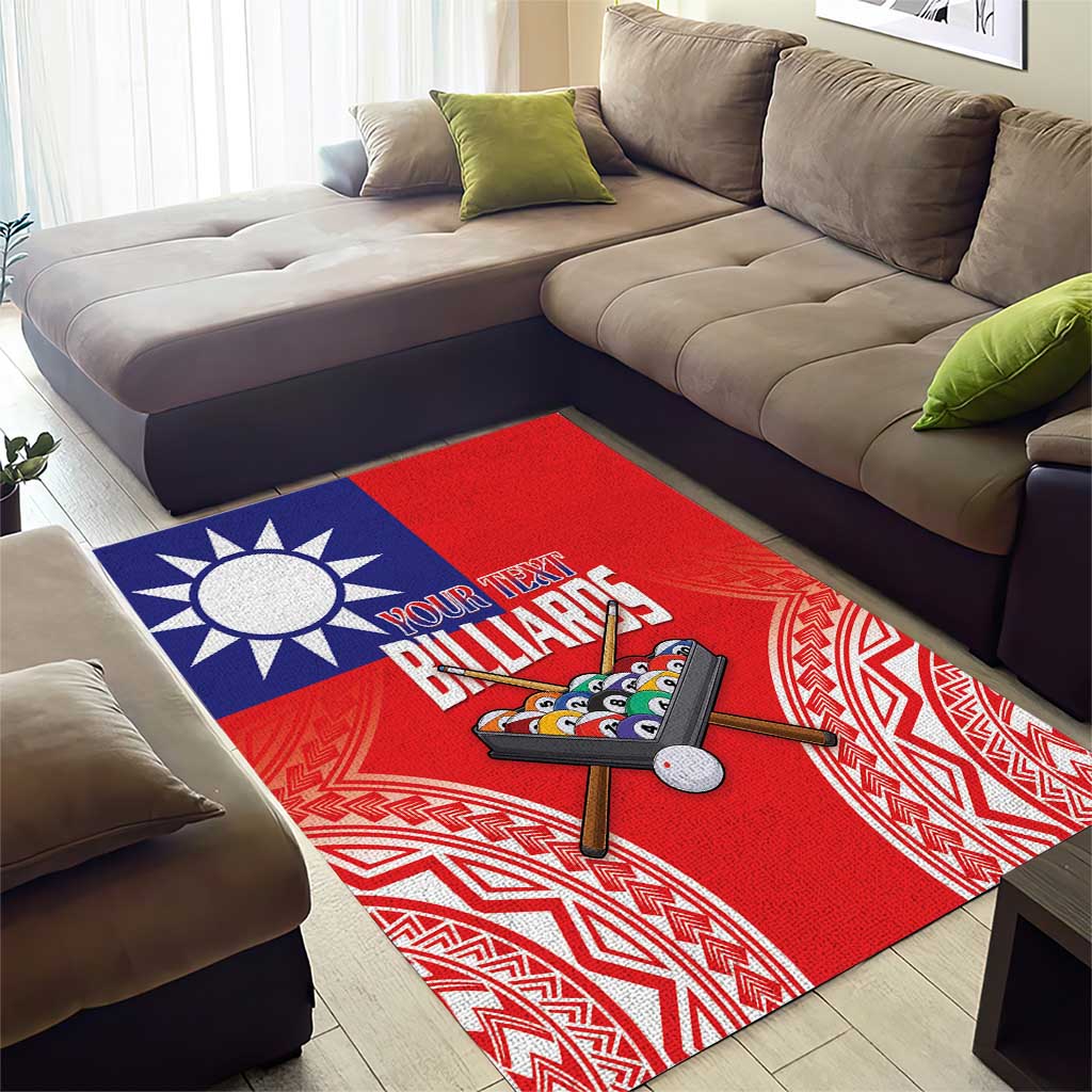 Personalised Taiwan Billiards Area Rug Eight-ball Pool Polynesia Tattoo - Polynesian Pride