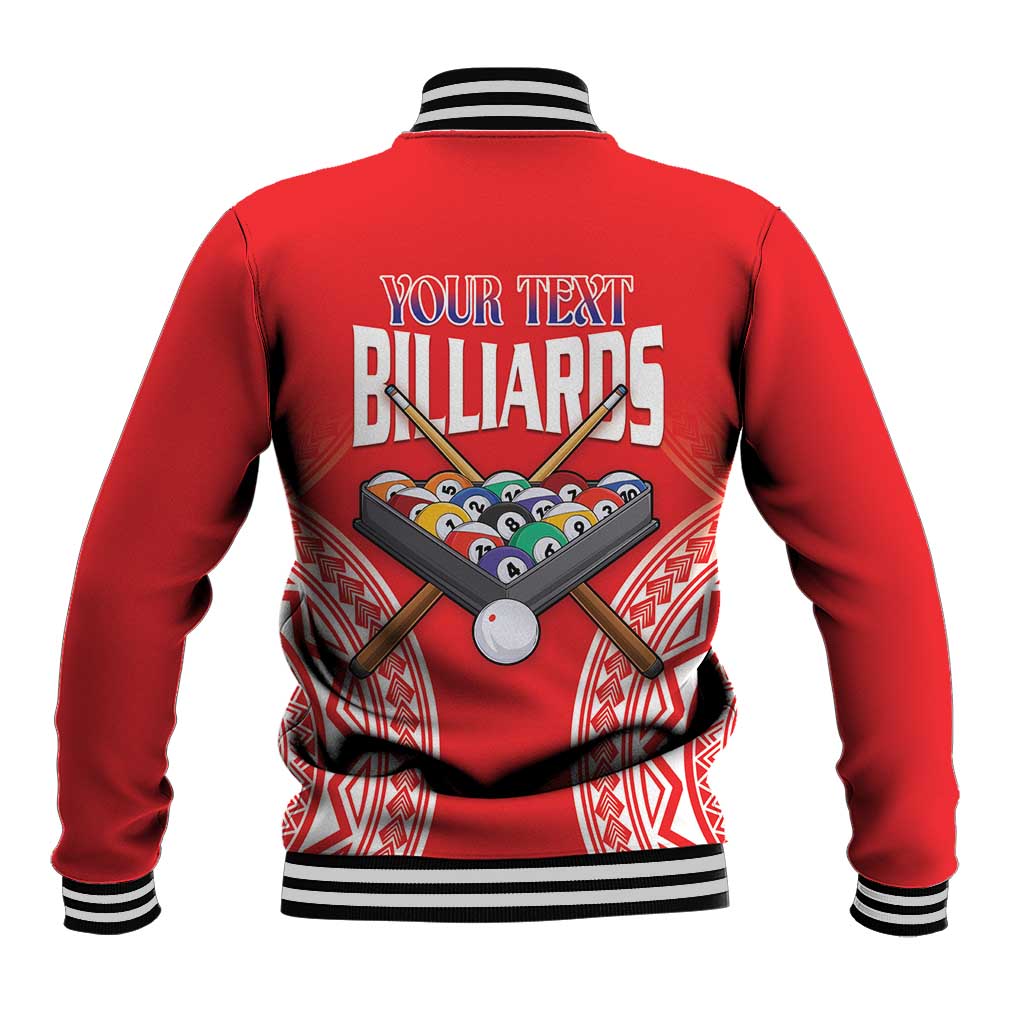 Personalised Taiwan Billiards Baseball Jacket Eight-ball Pool Polynesia Tattoo - Polynesian Pride