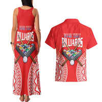 Personalised Taiwan Billiards Couples Matching Tank Maxi Dress and Hawaiian Shirt Eight-ball Pool Polynesia Tattoo - Polynesian Pride
