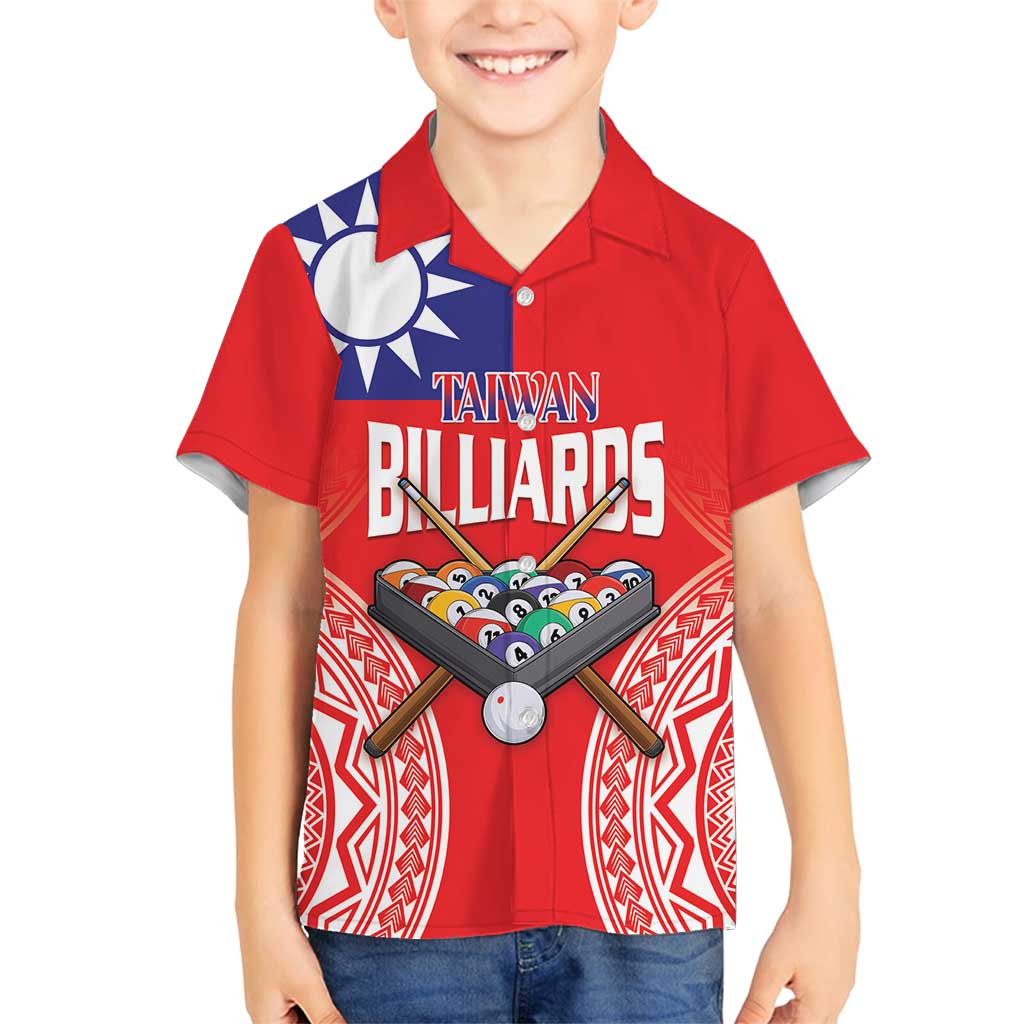 Personalised Taiwan Billiards Family Matching Long Sleeve Bodycon Dress and Hawaiian Shirt Eight-ball Pool Polynesia Tattoo - Polynesian Pride