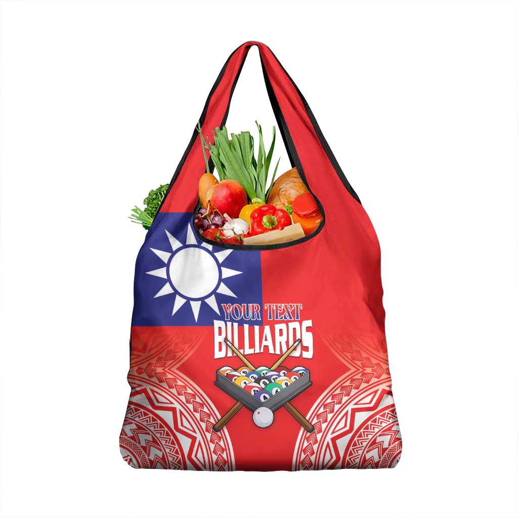 Personalised Taiwan Billiards Grocery Bag Eight-ball Pool Polynesia Tattoo - Polynesian Pride