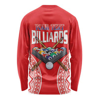 Personalised Taiwan Billiards Long Sleeve Shirt Eight-ball Pool Polynesia Tattoo - Polynesian Pride