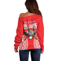 Personalised Taiwan Billiards Off Shoulder Sweater Eight-ball Pool Polynesia Tattoo LT14 - Polynesian Pride