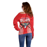 Personalised Taiwan Billiards Off Shoulder Sweater Eight-ball Pool Polynesia Tattoo LT14 - Polynesian Pride