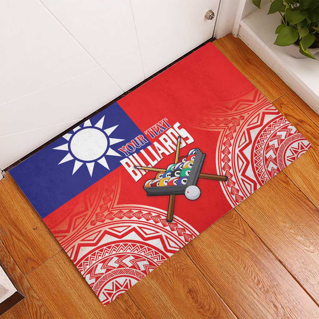 Personalised Taiwan Billiards Rubber Doormat Eight-ball Pool Polynesia Tattoo - Polynesian Pride
