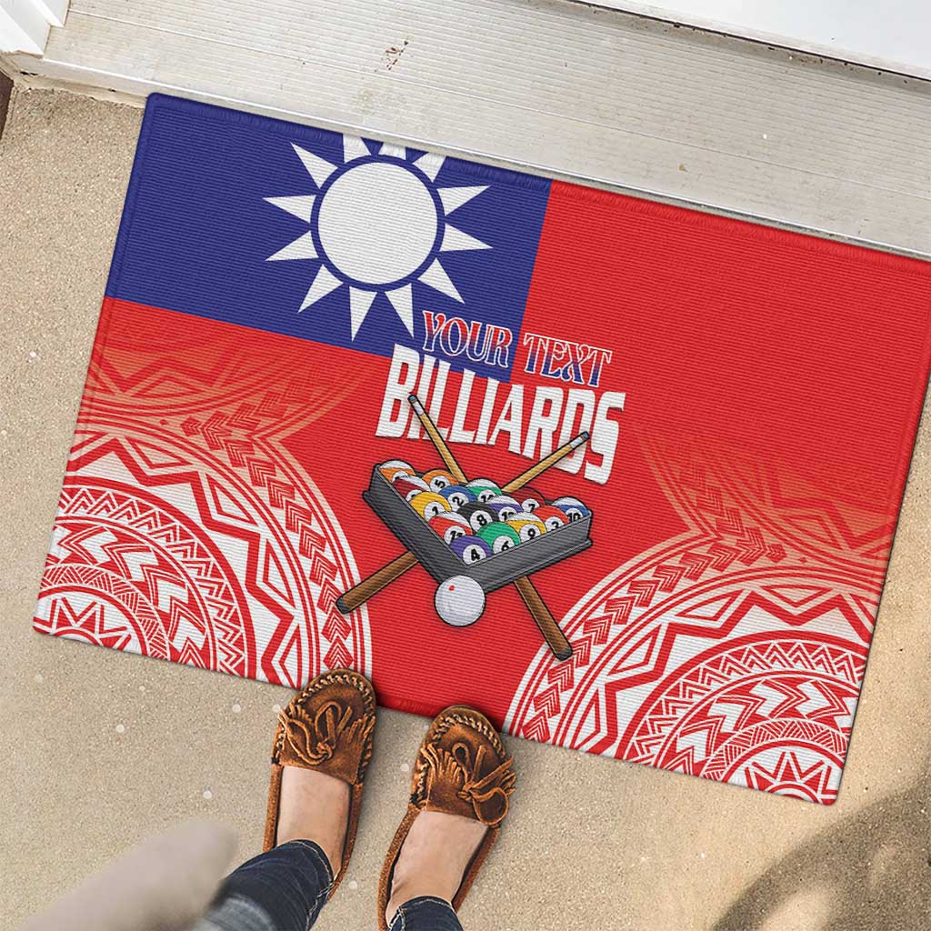 Personalised Taiwan Billiards Rubber Doormat Eight-ball Pool Polynesia Tattoo - Polynesian Pride