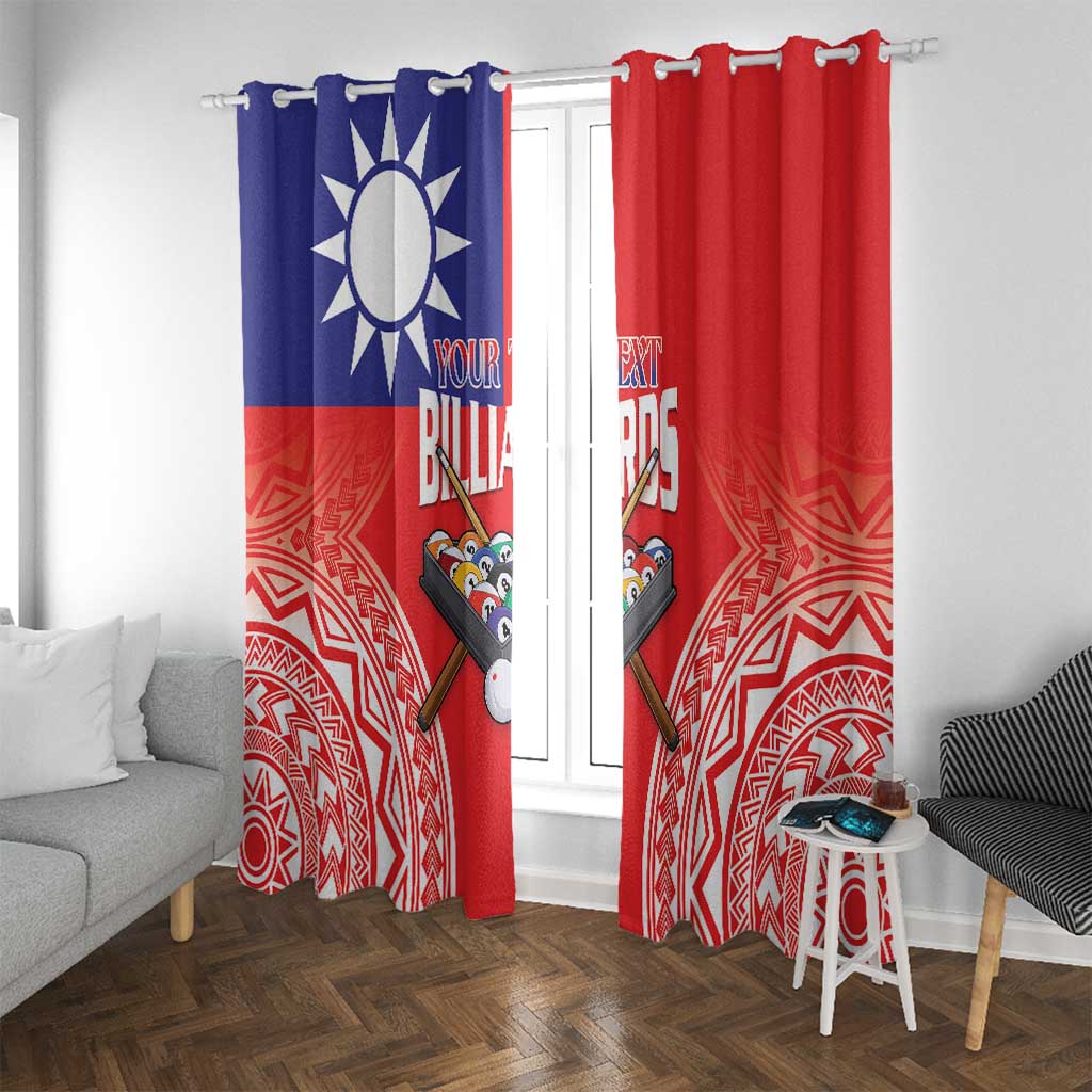 Personalised Taiwan Billiards Window Curtain Eight-ball Pool Polynesia Tattoo - Polynesian Pride