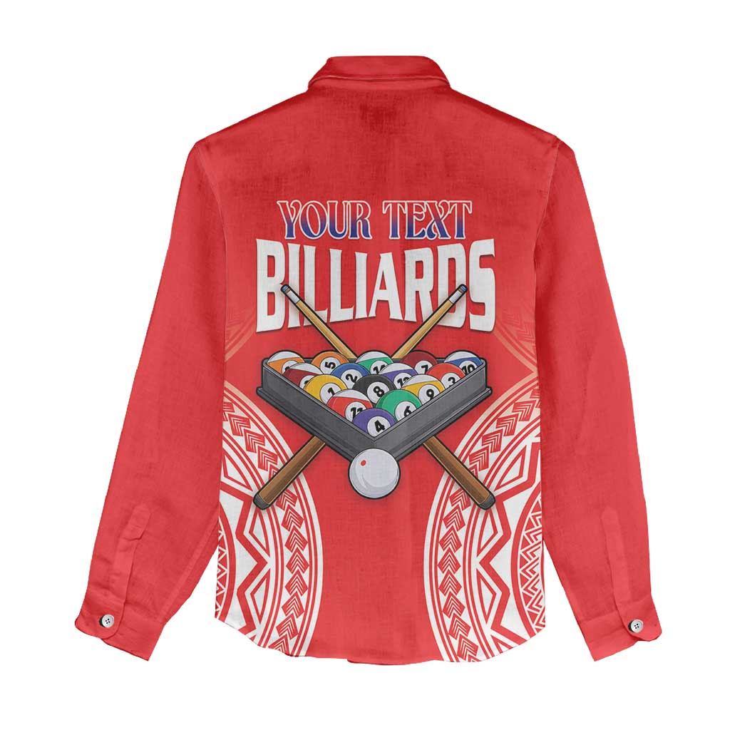 Personalised Taiwan Billiards Women Casual Shirt Eight-ball Pool Polynesia Tattoo - Polynesian Pride