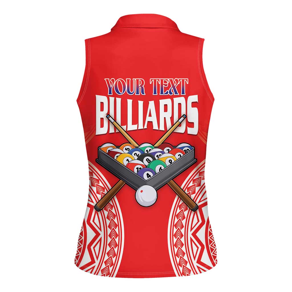 Personalised Taiwan Billiards Women Sleeveless Polo Shirt Eight-ball Pool Polynesia Tattoo - Polynesian Pride