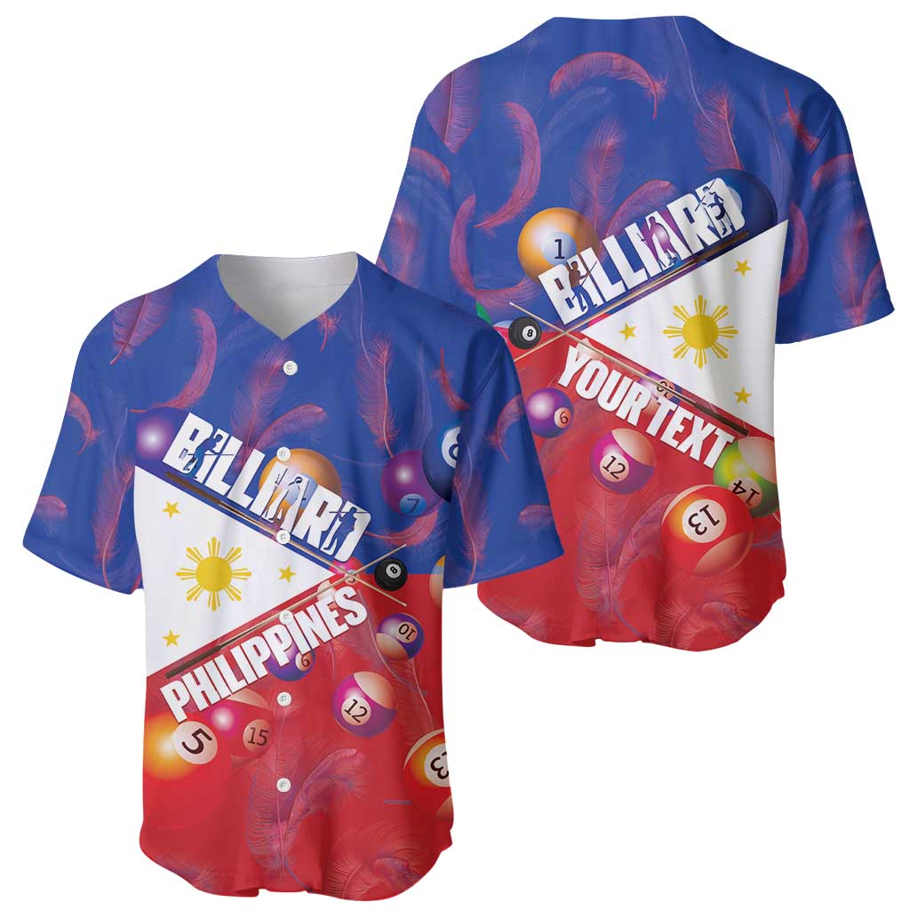 Personalised Philippines Billiards Baseball Jersey Cue With Balls Flag Style - Polynesian Pride
