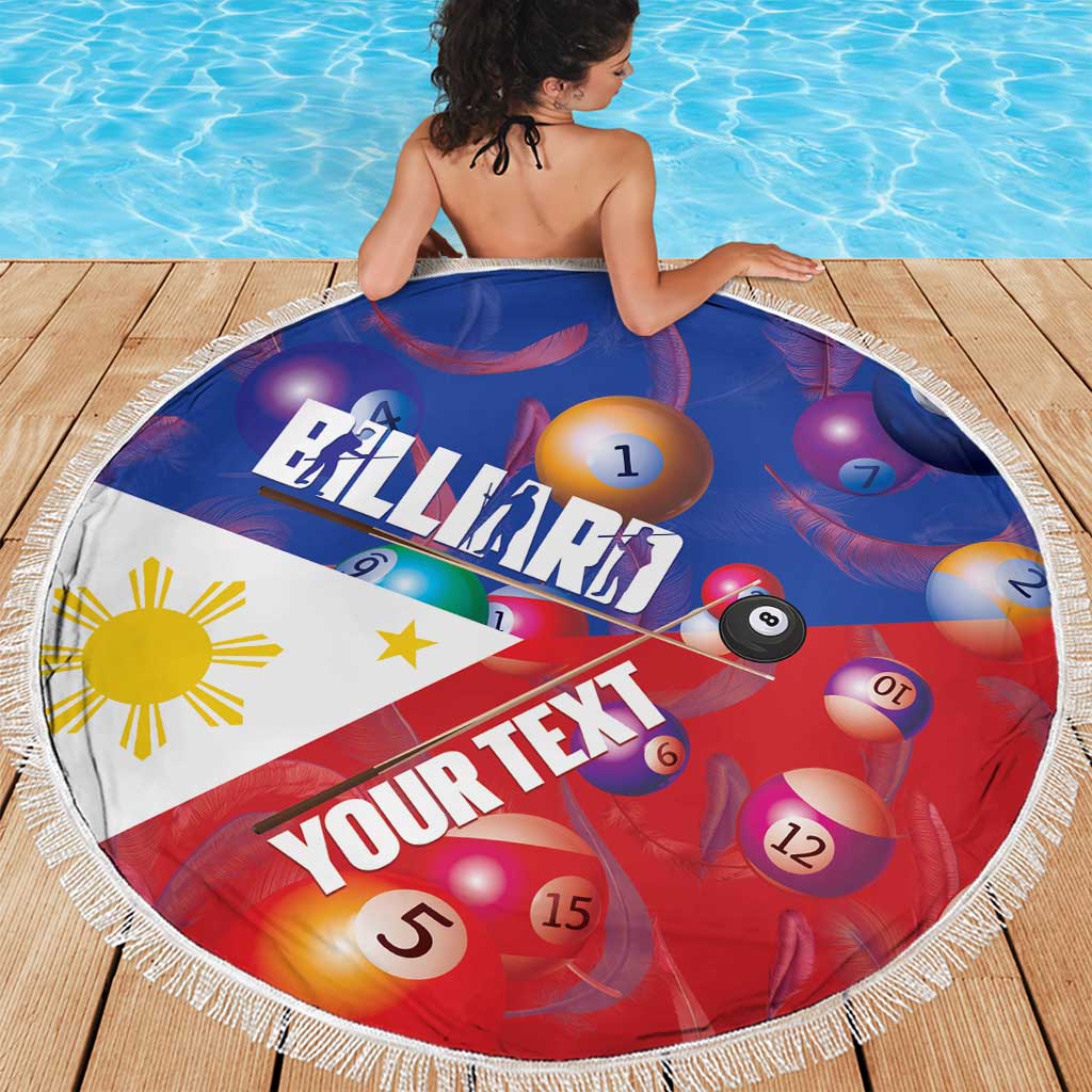Personalised Philippines Billiards Beach Blanket Cue With Balls Flag Style - Polynesian Pride
