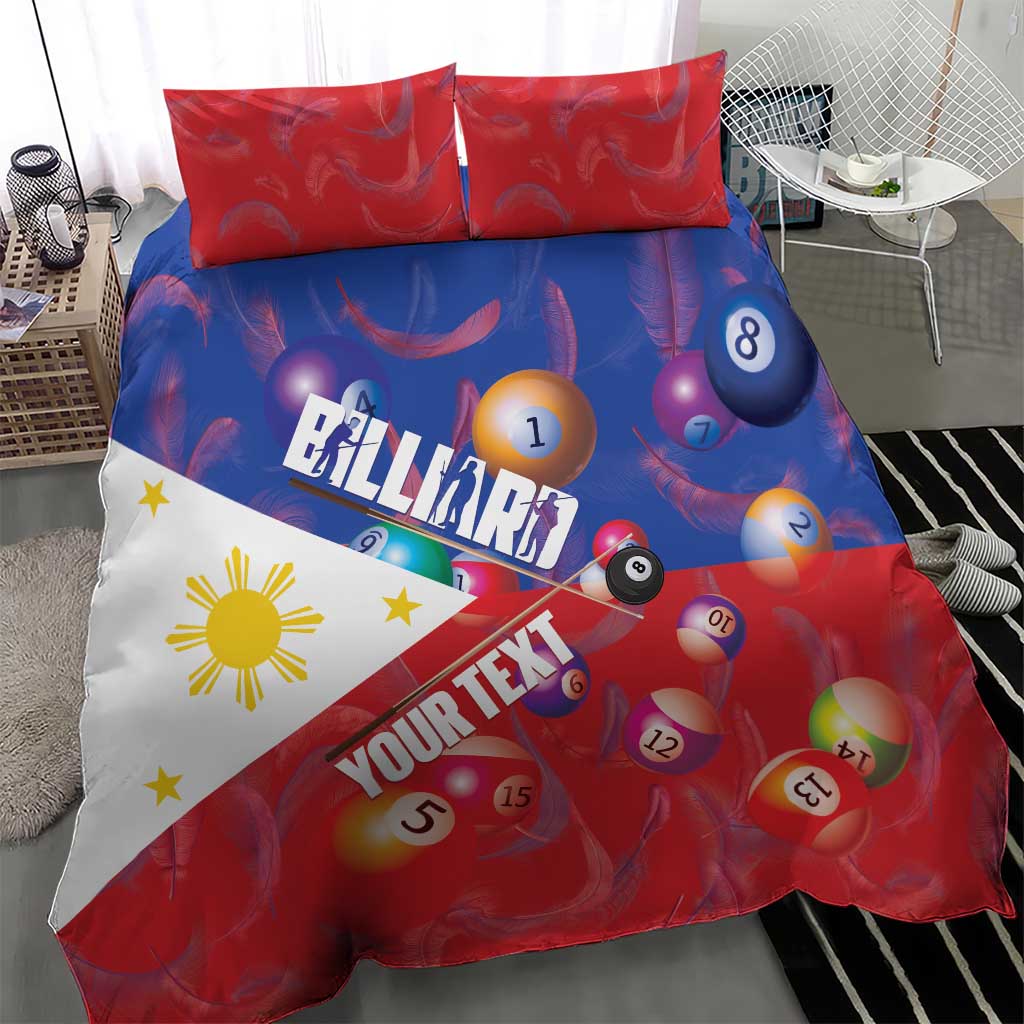Personalised Philippines Billiards Bedding Set Cue With Balls Flag Style - Polynesian Pride