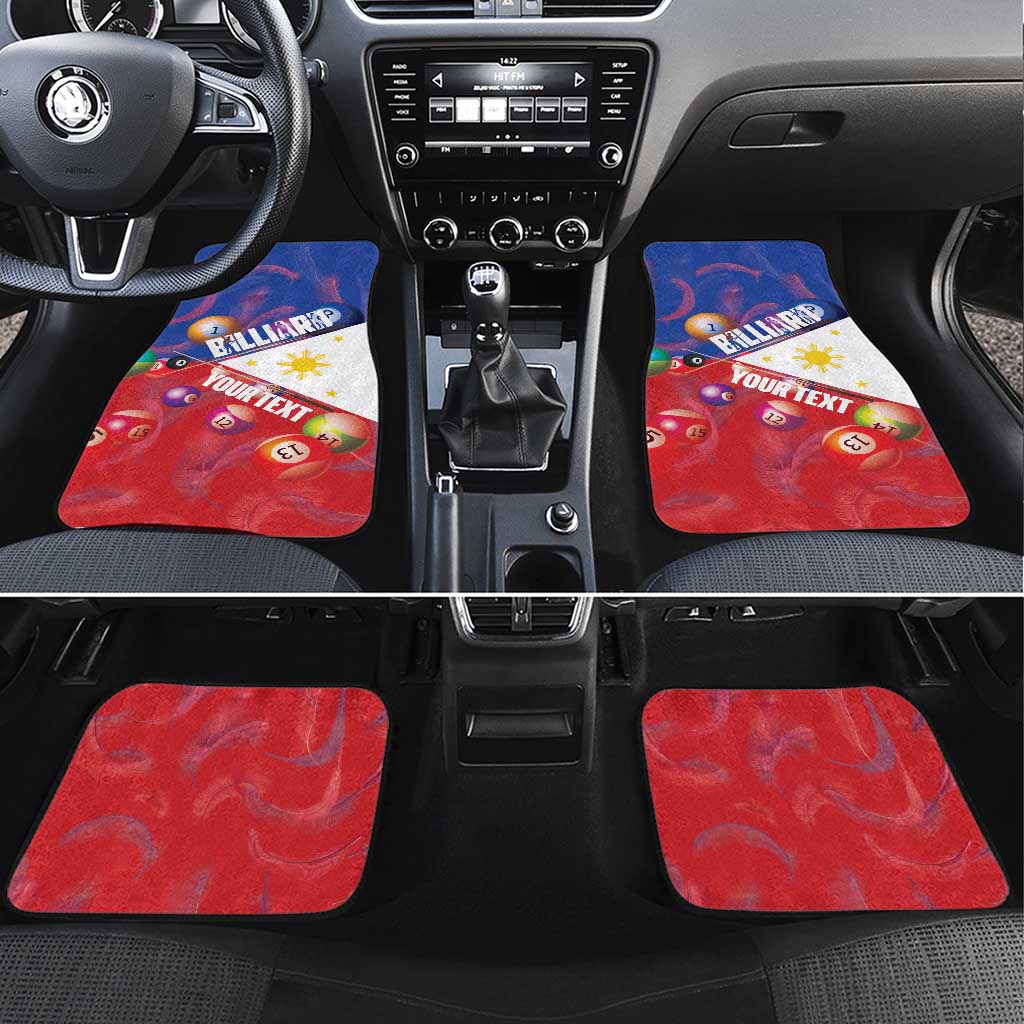 Personalised Philippines Billiards Car Mats Cue With Balls Flag Style - Polynesian Pride