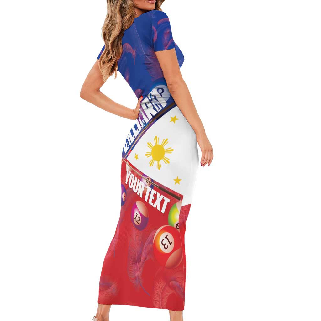 Personalised Philippines Billiards Family Matching Short Sleeve Bodycon Dress and Hawaiian Shirt Cue With Balls Flag Style - Polynesian Pride