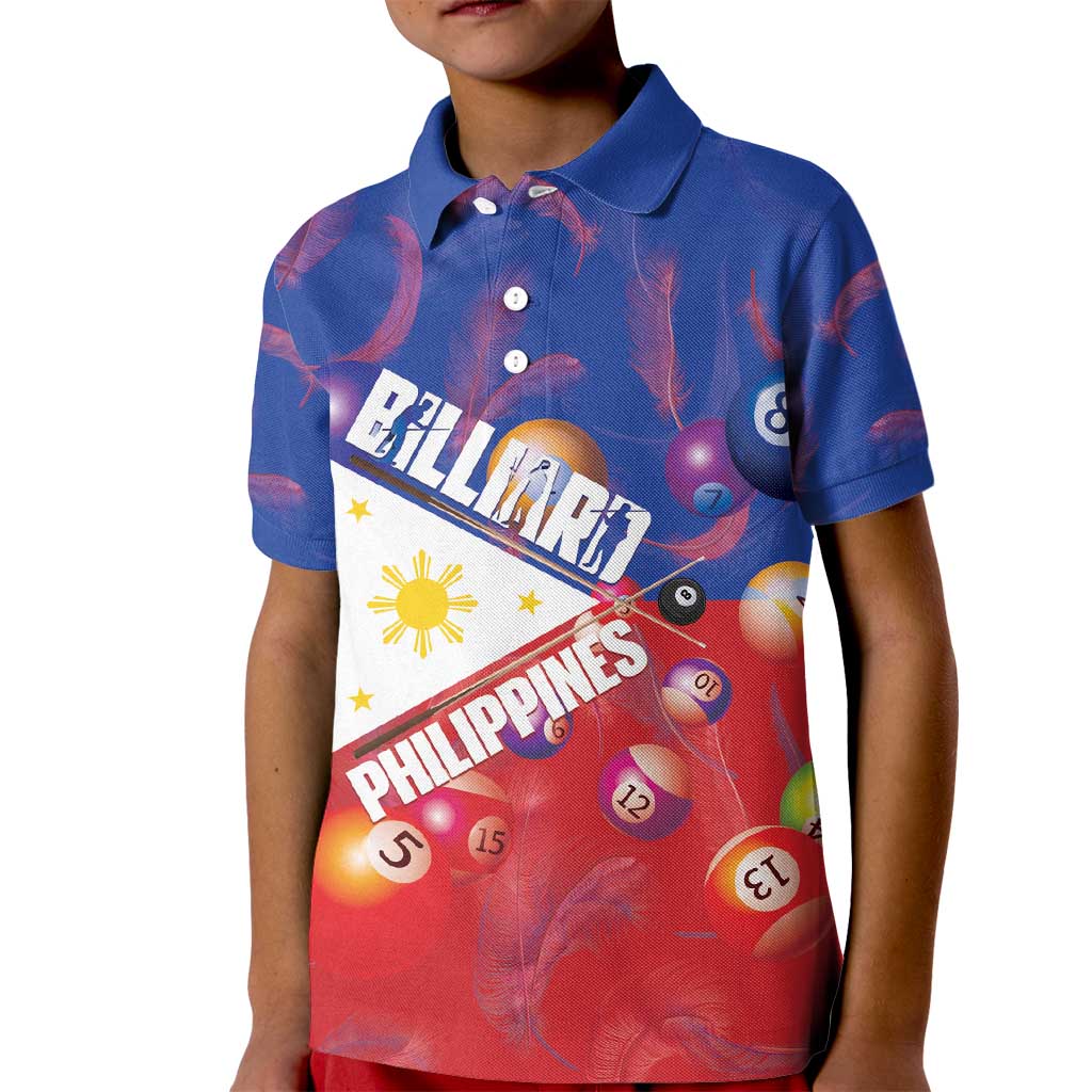 Personalised Philippines Billiards Kid Polo Shirt Cue With Balls Flag Style - Polynesian Pride