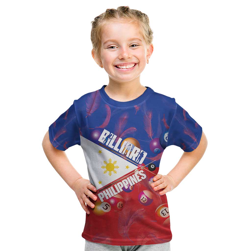 Personalised Philippines Billiards Kid T Shirt Cue With Balls Flag Style - Polynesian Pride