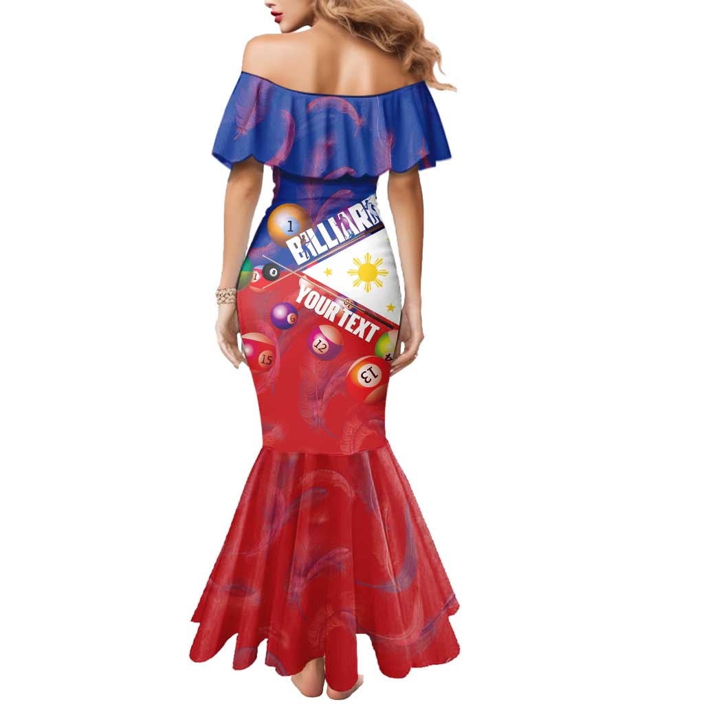 Personalised Philippines Billiards Mermaid Dress Cue With Balls Flag Style - Polynesian Pride