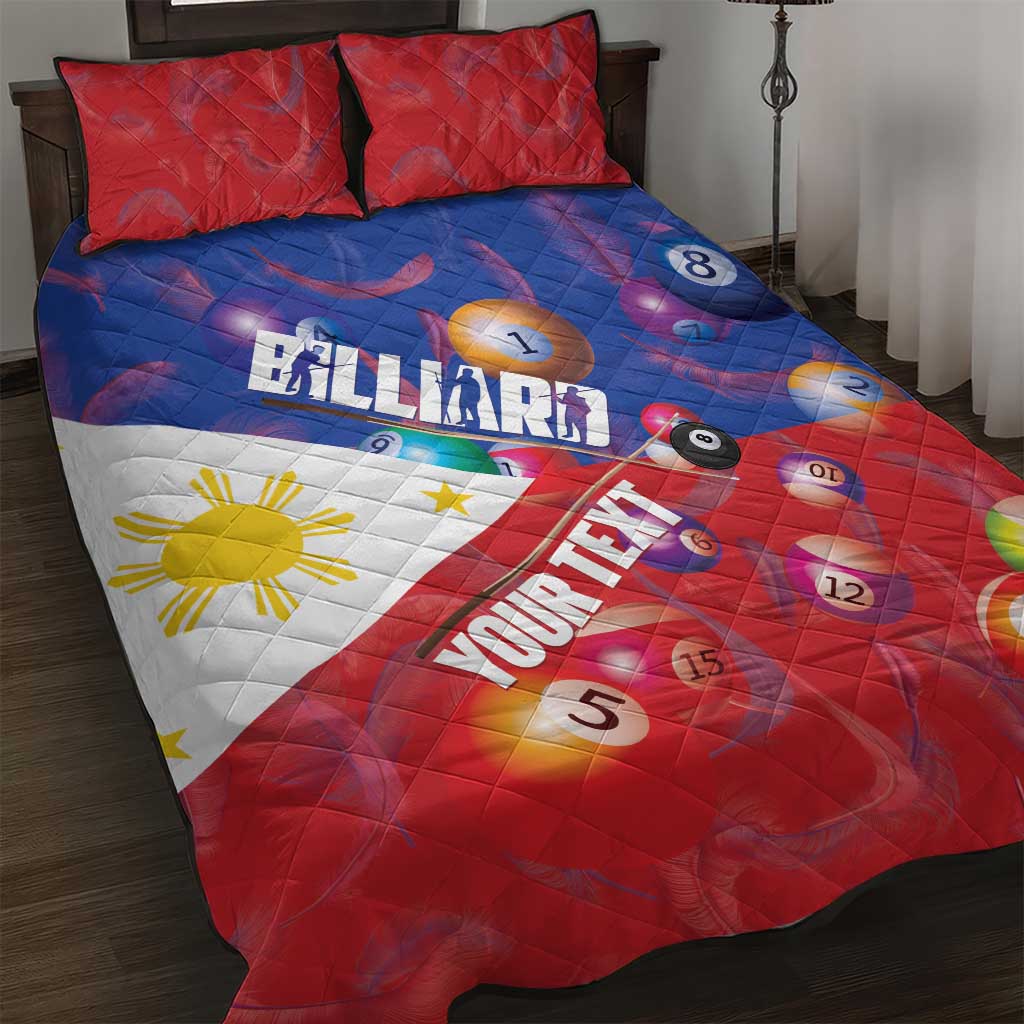 Personalised Philippines Billiards Quilt Bed Set Cue With Balls Flag Style - Polynesian Pride