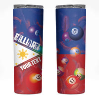Personalised Philippines Billiards Skinny Tumbler Cue With Balls Flag Style LT14 Red - Polynesian Pride