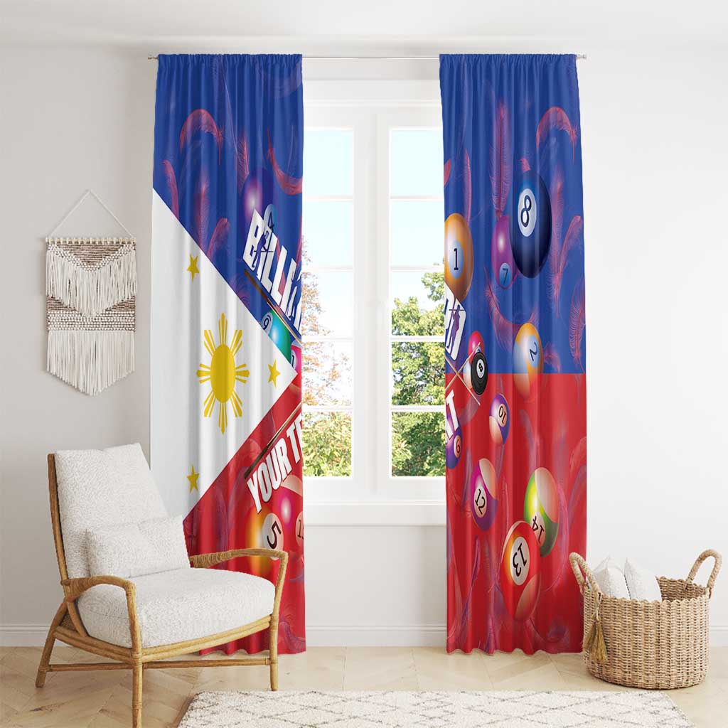 Personalised Philippines Billiards Window Curtain Cue With Balls Flag Style - Polynesian Pride