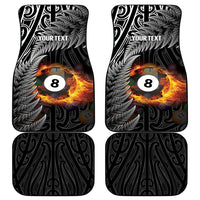 Personalised New Zealand Billiards Car Mats Maori Fern On Fire 8 Ball LT14 - Polynesian Pride