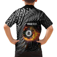 Personalised New Zealand Billiards Family Matching Puletasi and Hawaiian Shirt Maori Fern On Fire 8 Ball LT14 - Polynesian Pride