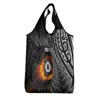 Personalised New Zealand Billiards Grocery Bag Maori Fern On Fire 8 Ball LT14 - Polynesian Pride