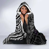 Personalised New Zealand Billiards Hooded Blanket Maori Fern On Fire 8 Ball - Polynesian Pride