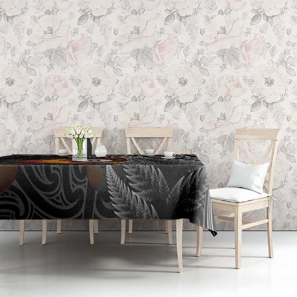 Personalised New Zealand Billiards Tablecloth Maori Fern On Fire 8 Ball - Polynesian Pride