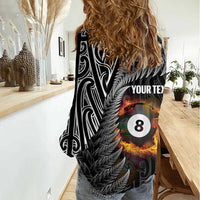 Personalised New Zealand Billiards Women Casual Shirt Maori Fern On Fire 8 Ball LT14 - Polynesian Pride