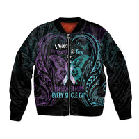 Suicide Awareness Memorial Bomber Jacket I Wear Purple and Teal For Someone I Miss - Polynesian Pride