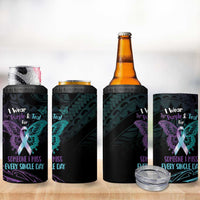 Suicide Awareness Memorial 4 in 1 Can Cooler Tumbler I Wear Purple and Teal For Someone I Miss - Polynesian Pride