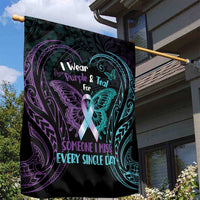 Suicide Awareness Memorial Garden Flag I Wear Purple and Teal For Someone I Miss - Polynesian Pride