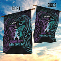 Suicide Awareness Memorial Garden Flag I Wear Purple and Teal For Someone I Miss - Polynesian Pride