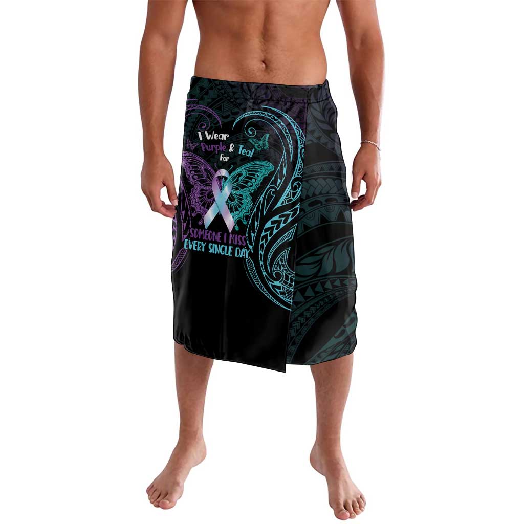Suicide Awareness Memorial Lavalava I Wear Purple and Teal For Someone I Miss - Polynesian Pride