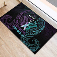 Suicide Awareness Memorial Rubber Doormat I Wear Purple and Teal For Someone I Miss - Polynesian Pride
