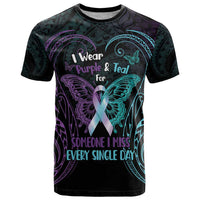 Suicide Awareness Memorial T Shirt I Wear Purple and Teal For Someone I Miss - Polynesian Pride