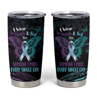 Suicide Awareness Memorial Tumbler Cup I Wear Purple and Teal For Someone I Miss - Polynesian Pride