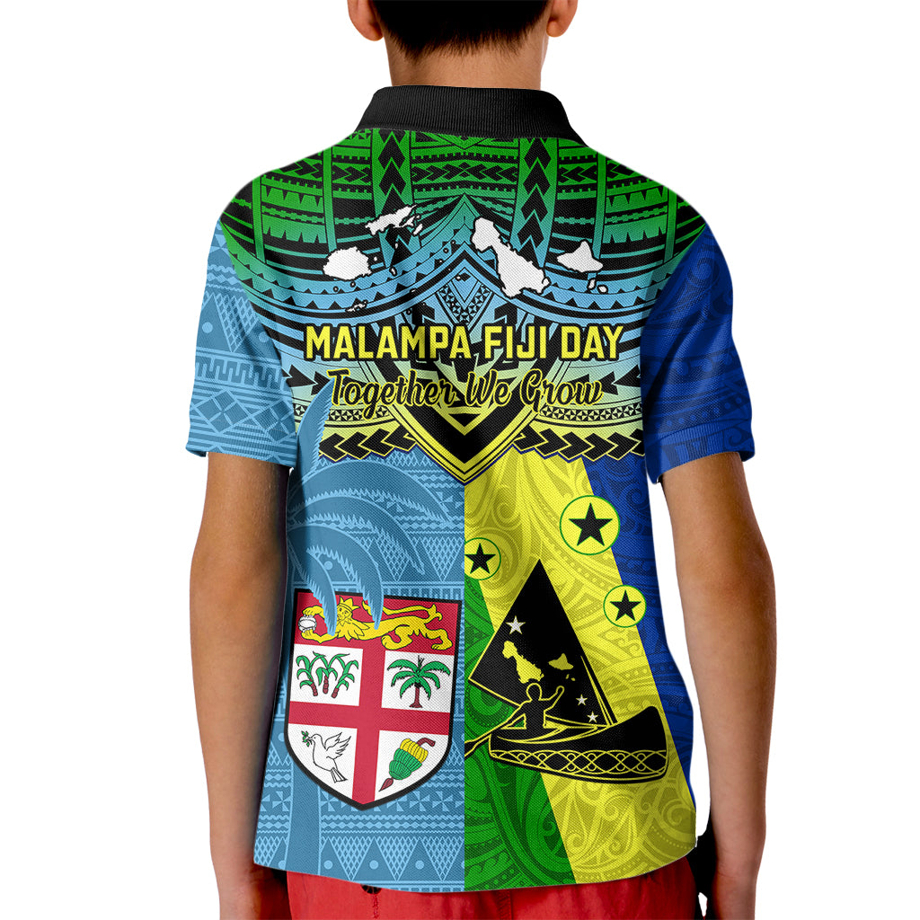 Malampa Fiji Day Kid Polo Shirt Together We Grow Proud Polynesian Tapa Artsy LT14 - Polynesian Pride