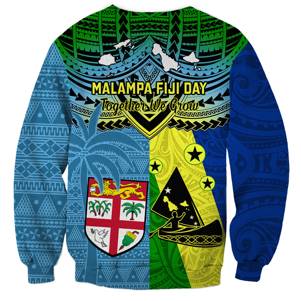 Malampa Fiji Day Sweatshirt Together We Grow Proud Polynesian Tapa Artsy LT14 - Polynesian Pride