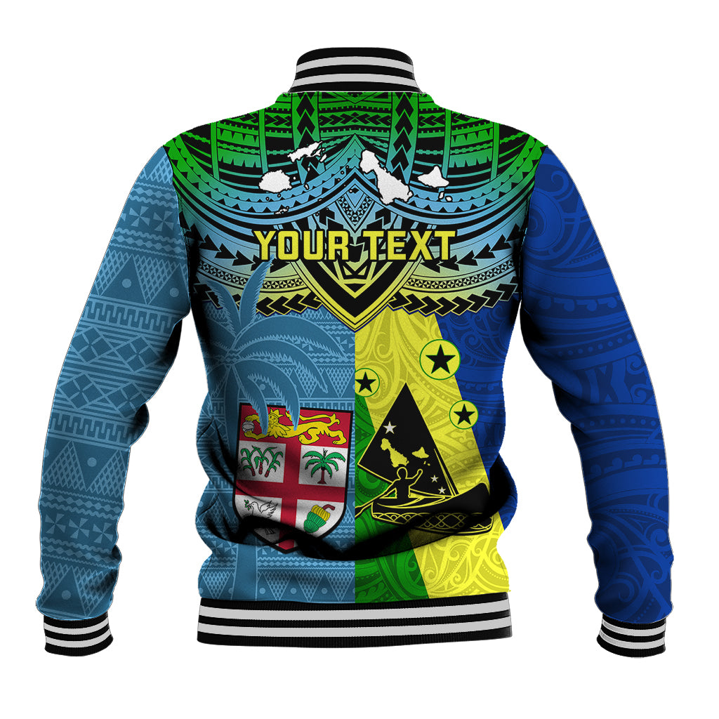 Custom Malampa Fiji Day Baseball Jacket Together We Grow Proud Polynesian Tapa Artsy LT14 - Polynesian Pride