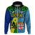 Custom Malampa Fiji Day Hoodie Together We Grow Proud Polynesian Tapa Artsy LT14 Zip Hoodie Blue - Polynesian Pride