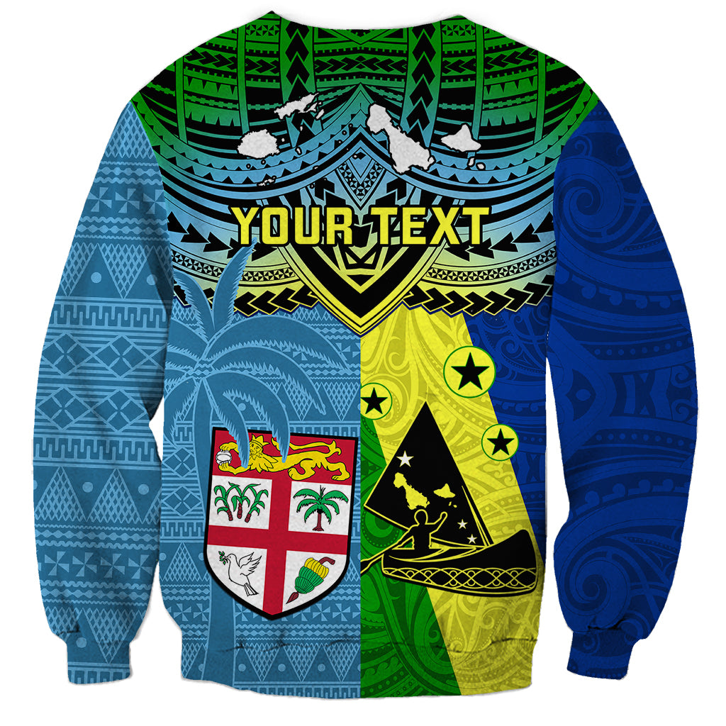Custom Malampa Fiji Day Sweatshirt Together We Grow Proud Polynesian Tapa Artsy LT14 - Polynesian Pride