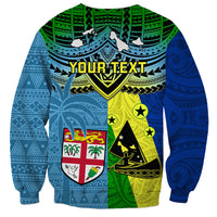 Custom Malampa Fiji Day Sweatshirt Together We Grow Proud Polynesian Tapa Artsy LT14 - Polynesian Pride