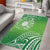 Polynesia Depression Awareness Area Rug Sunflower Green Ribbons Polynesian Tattoo