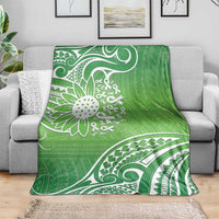 Polynesia Depression Awareness Blanket Sunflower Green Ribbons Polynesian Tattoo