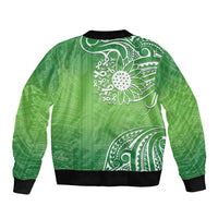Polynesia Depression Awareness Bomber Jacket Sunflower Green Ribbons Polynesian Tattoo