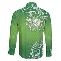 Polynesia Depression Awareness Family Matching Summer Maxi Dress and Hawaiian Shirt Sunflower Green Ribbons Polynesian Tattoo