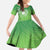 Polynesia Depression Awareness Kid Short Sleeve Dress Sunflower Green Ribbons Polynesian Tattoo