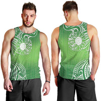 Polynesia Depression Awareness Men Tank Top Sunflower Green Ribbons Polynesian Tattoo